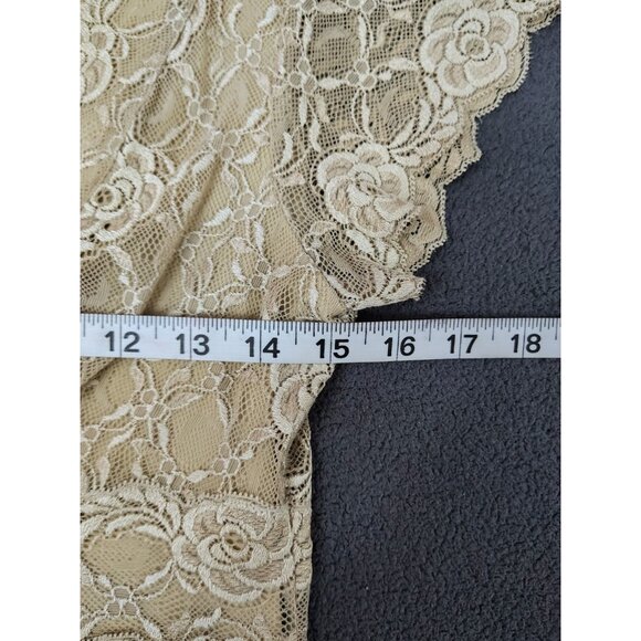 Leigh Bantivoglio Womens (L) Vtg Beige French Lace Top Babydoll Coquette Bow Y2K - Picture 3 of 8